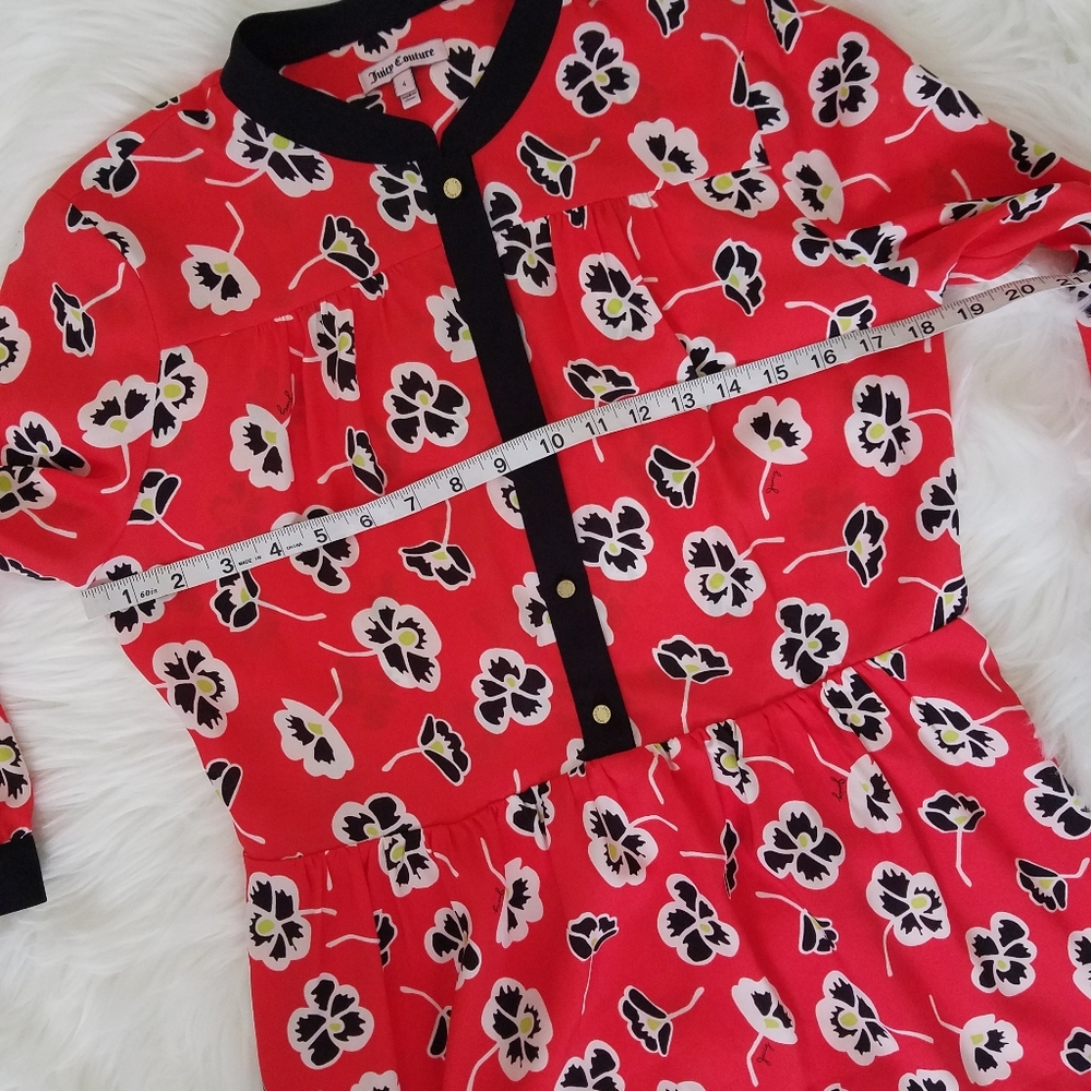 Juicy Couture Long Sleeve Floral Dress Size 4 - Picture 11 of 12